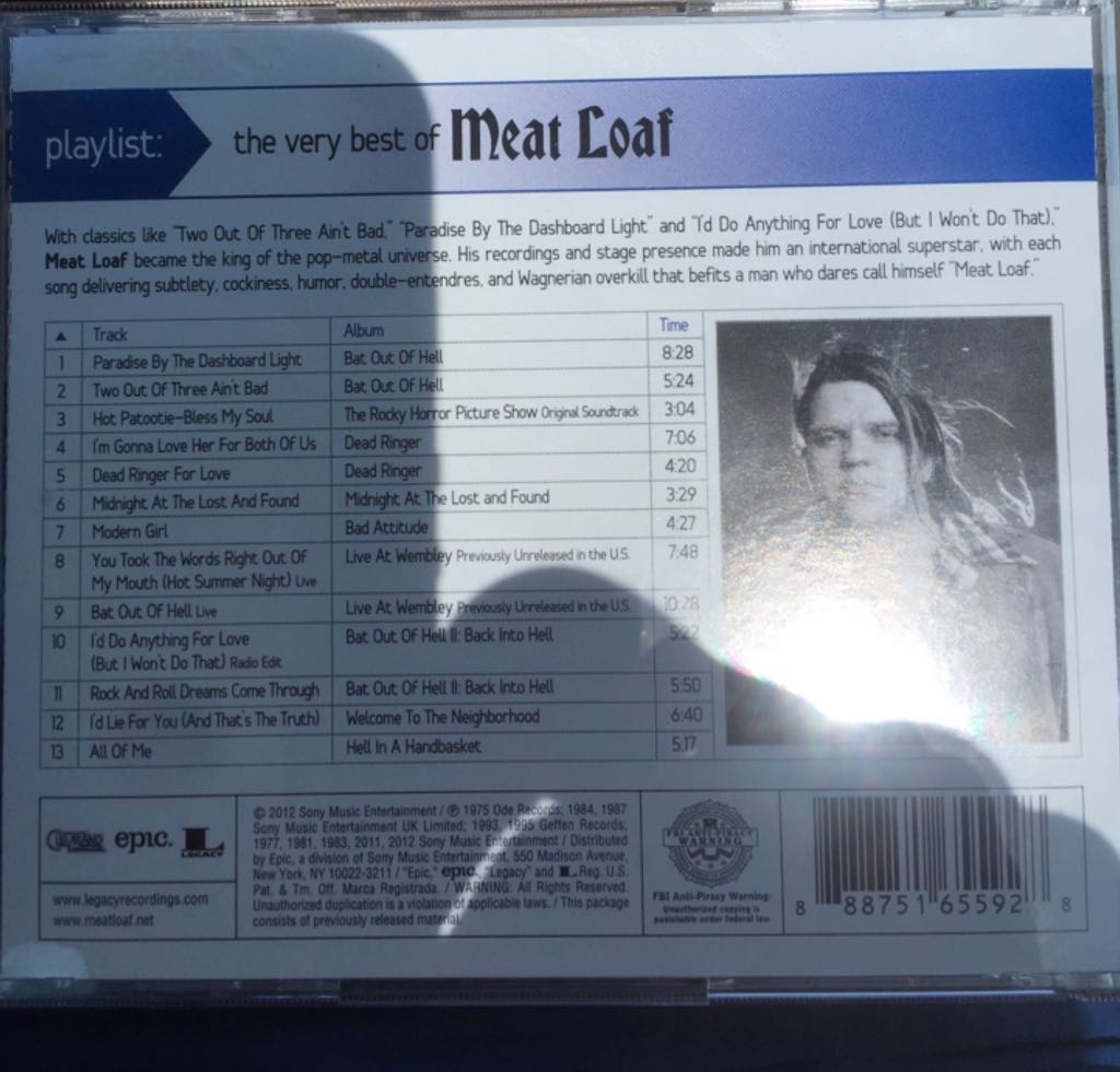 Meatloaf The Very Best of Meatloaf - Meatloaf (MP3) music collectible [Barcode 888751655928] - Main Image 2
