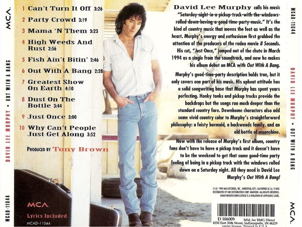 Out with a bang - Murphy,David Lee (CD) music collectible - Main Image 2