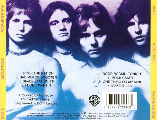 Montrose - Montrose (CD - 32:22) music collectible [Barcode 075992732925] - Main Image 2