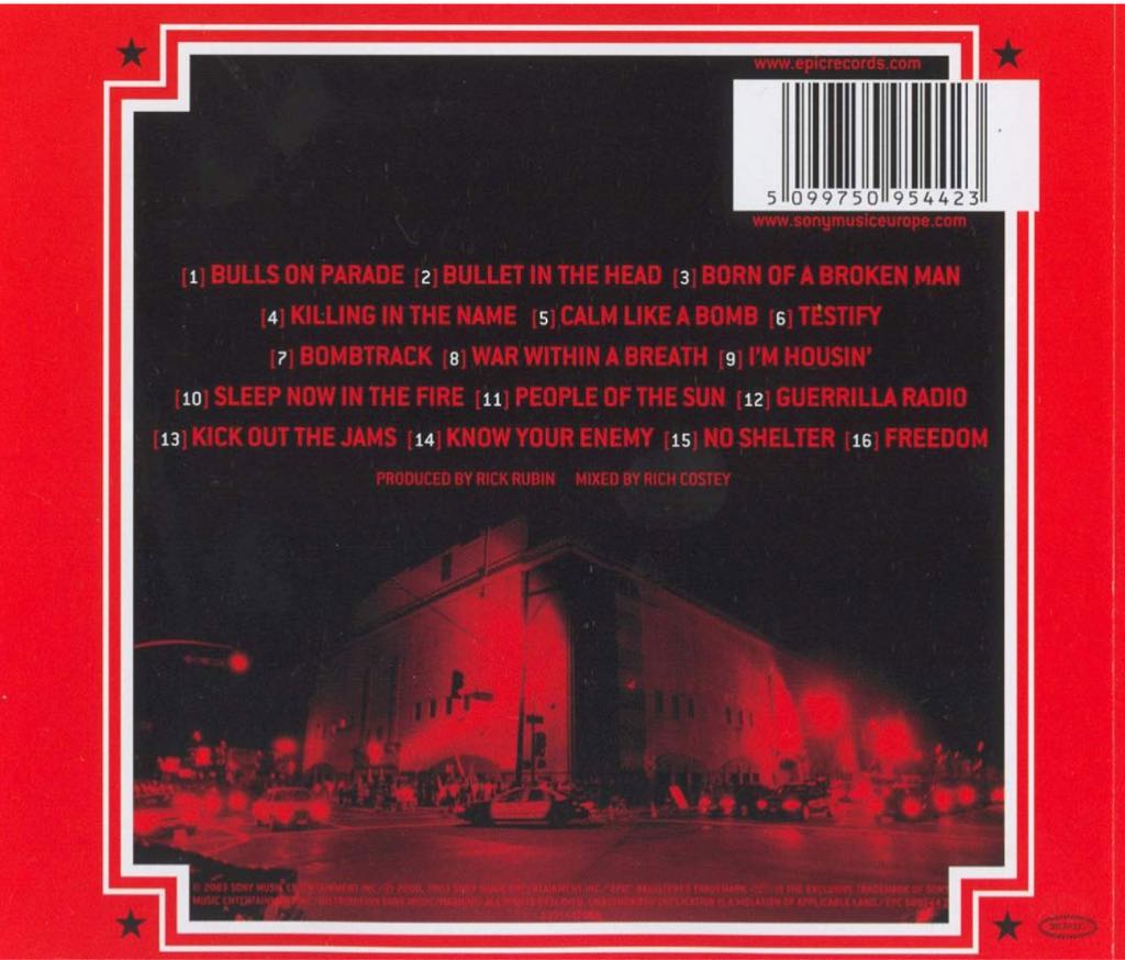 Live at the Grand Olympic Auditorium - Rage Against The Machine (CD - 71) music collectible [Barcode 9399700113754] - Main Image 2