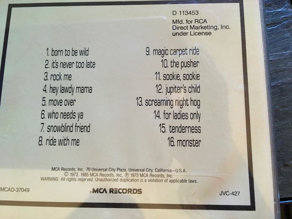 Steppenwolf 16 Greatest Hits - Steppenwolf (CD) music collectible - Main Image 2