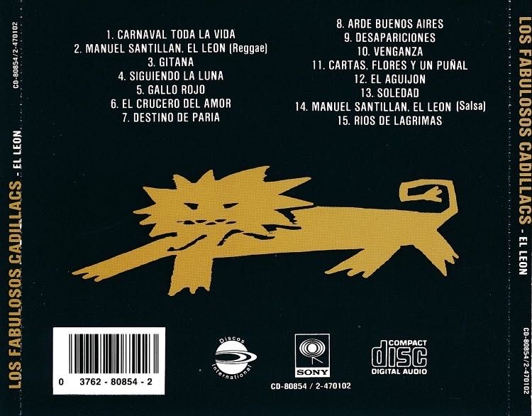 El Leon - Los Fabulosos Cadillacs (CD-R) music collectible [Barcode 03762808542] - Main Image 2
