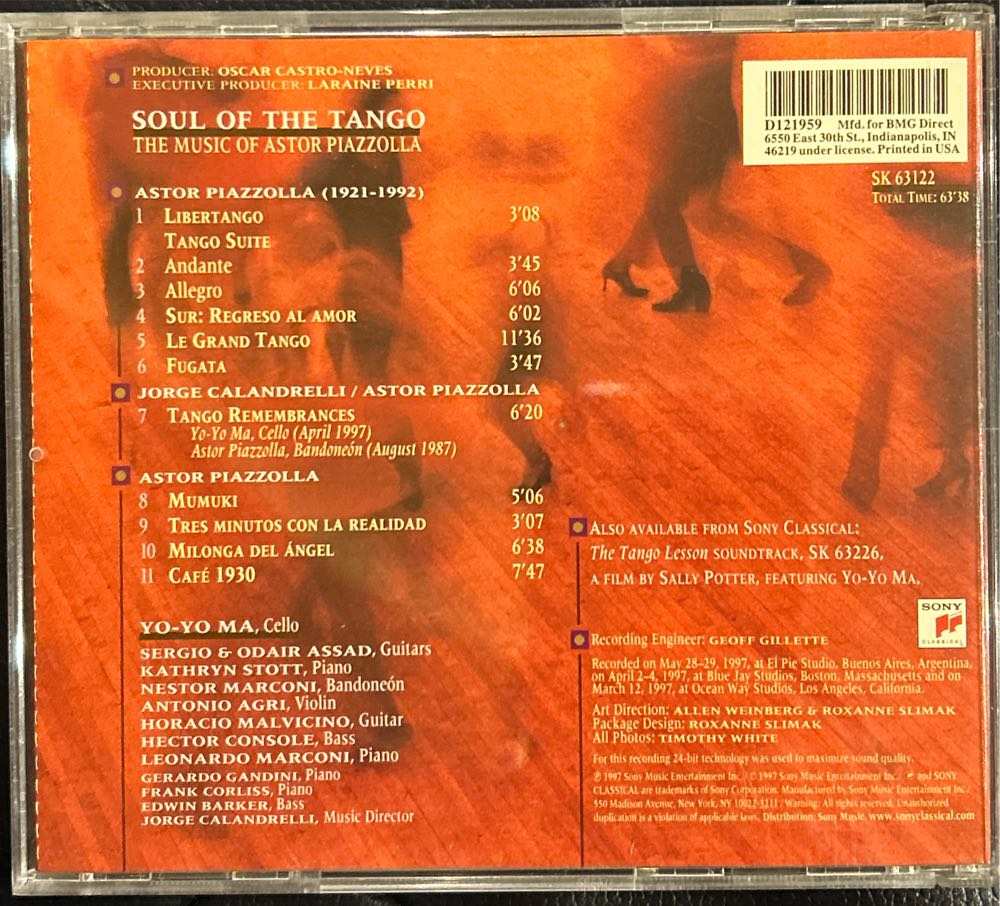 Soul of the Tango: Music of Astor Piazzolla (MP3) - Ma, Yo-Yo (MP3) music collectible [Barcode 777495142163] - Main Image 2