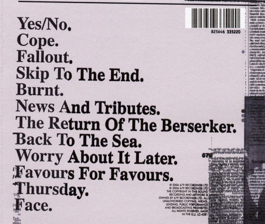 News And Tributes - Futureheads, The (CD) music collectible [Barcode 825646335220] - Main Image 2