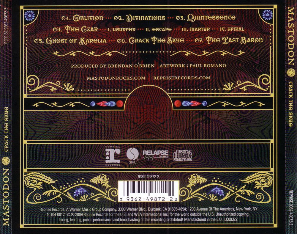 Crack The Skye - Mastodon (CD - 50) music collectible - Main Image 2