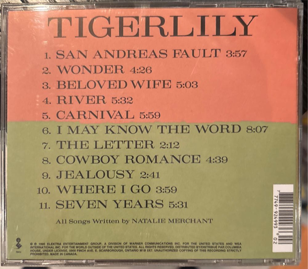 Tigerlily - Natalie Merchant (CD) music collectible [Barcode 777499249936] - Main Image 2