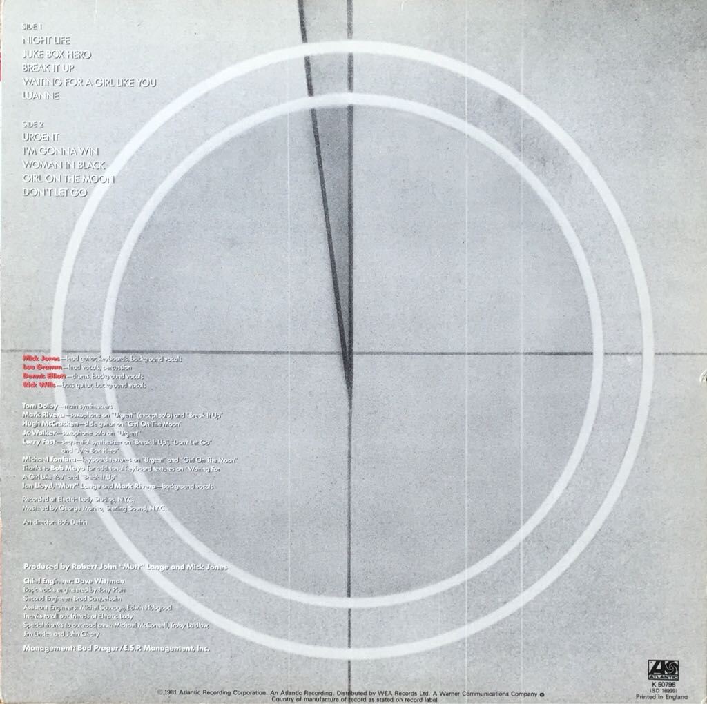 Foreigner 4 - Foreigner (12” - 42) music collectible - Main Image 2