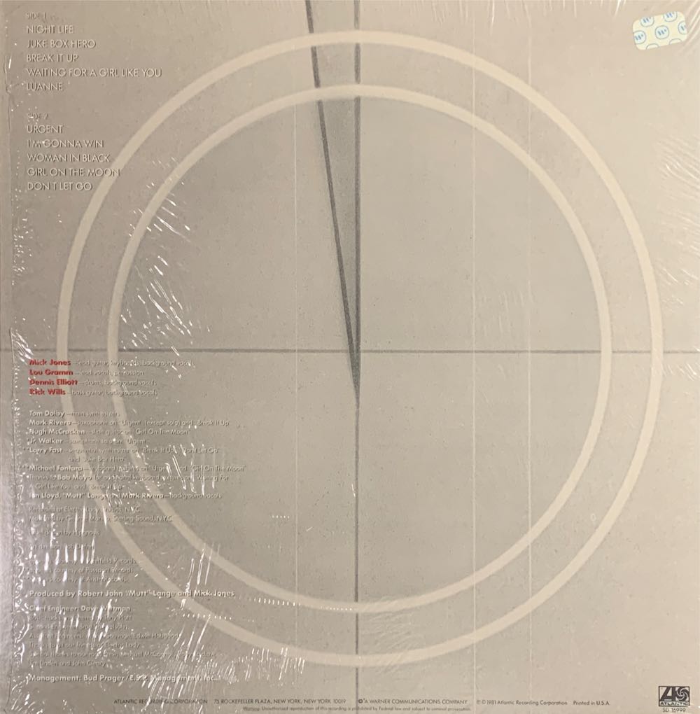 Foreigner 4 - Foreigner (12” - 42) music collectible - Main Image 4