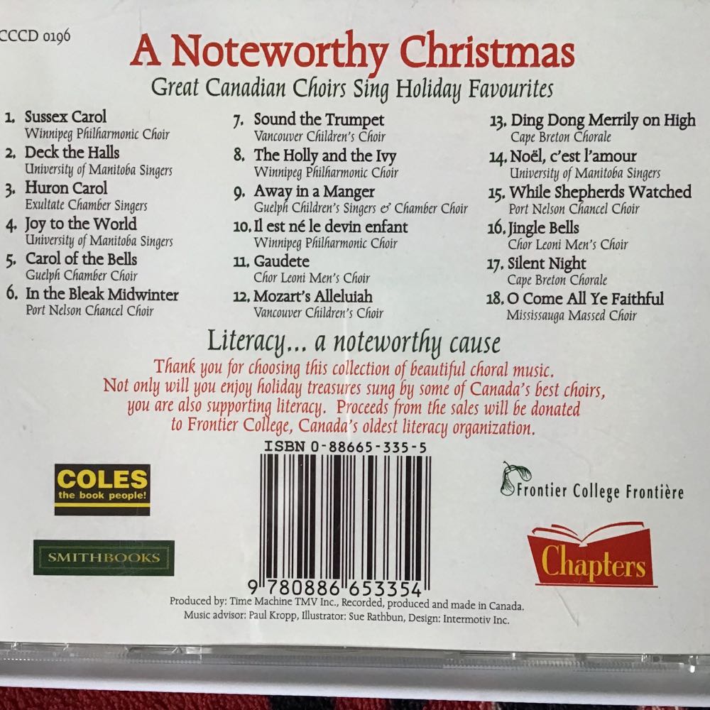 Noteworthy Christmas - - Various (CD - 43) music collectible [Barcode 9780886653354] - Main Image 2