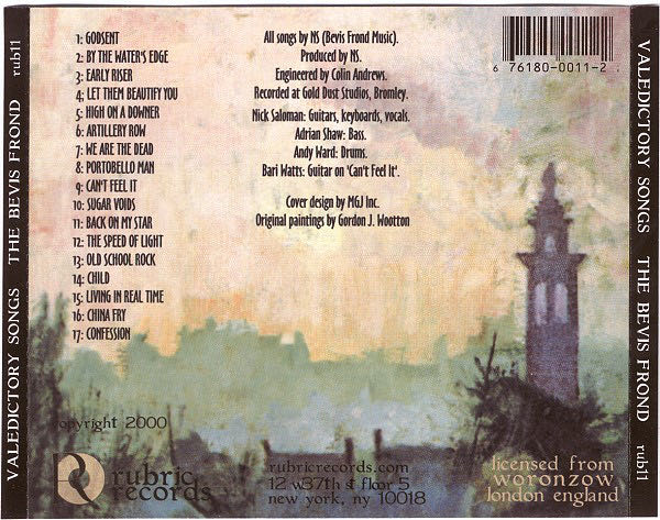 Valedictory Songs - Bevis Frond, The (CD) music collectible [Barcode 676180001122] - Main Image 2