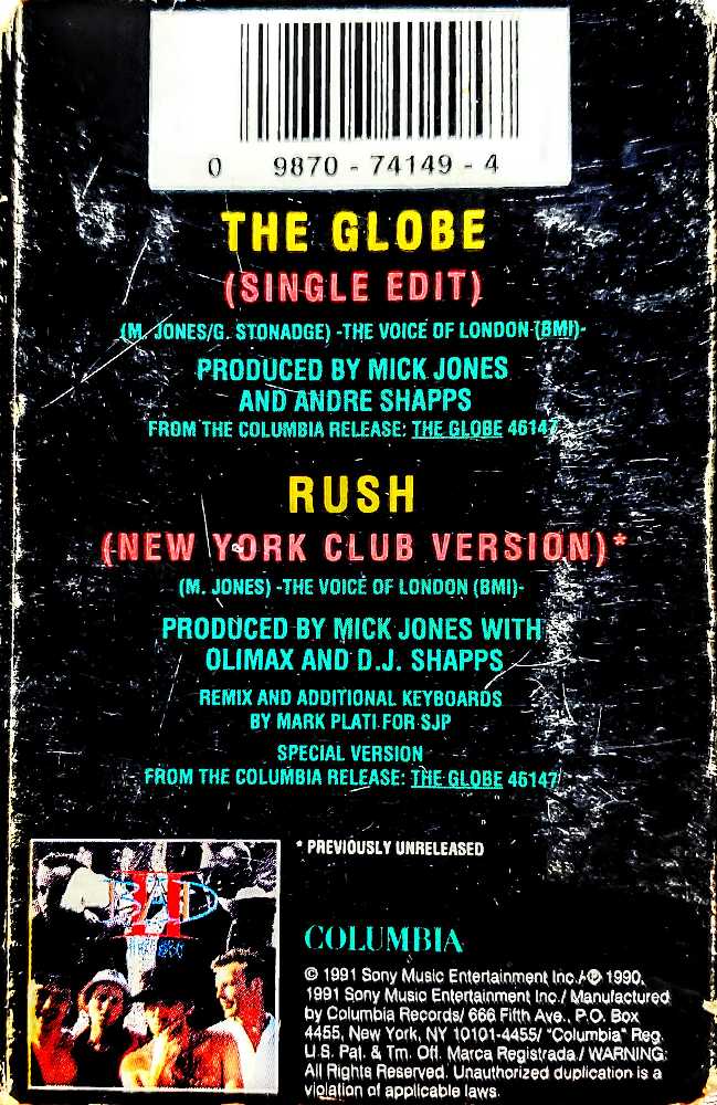 Big Audio Dynamite - The Globe - Big Audio Dynamite II (Cassette) music collectible [Barcode 098707418020] - Main Image 2