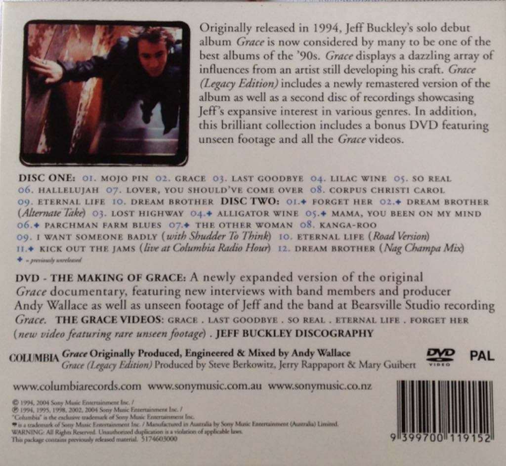 Grace (Legacy Edition) - Buckley, Jeff (CD - 11236) music collectible [Barcode 827969288122] - Main Image 2