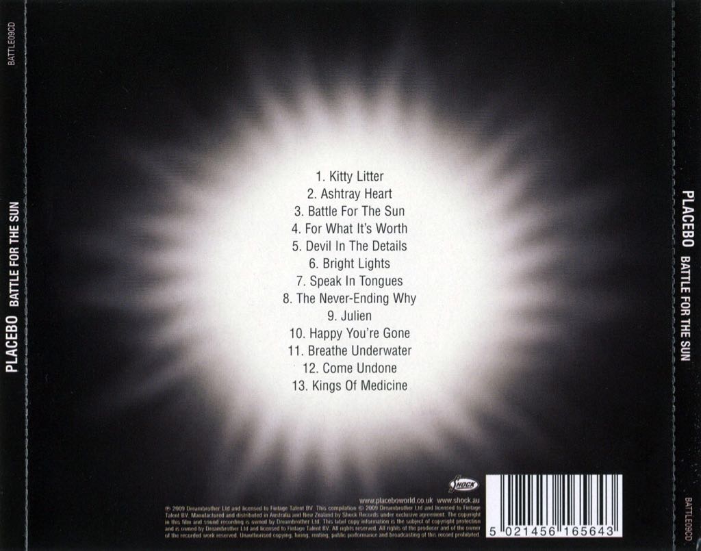 Battle For The Sun - Placebo (CD) music collectible [Barcode 601091053922] - Main Image 2