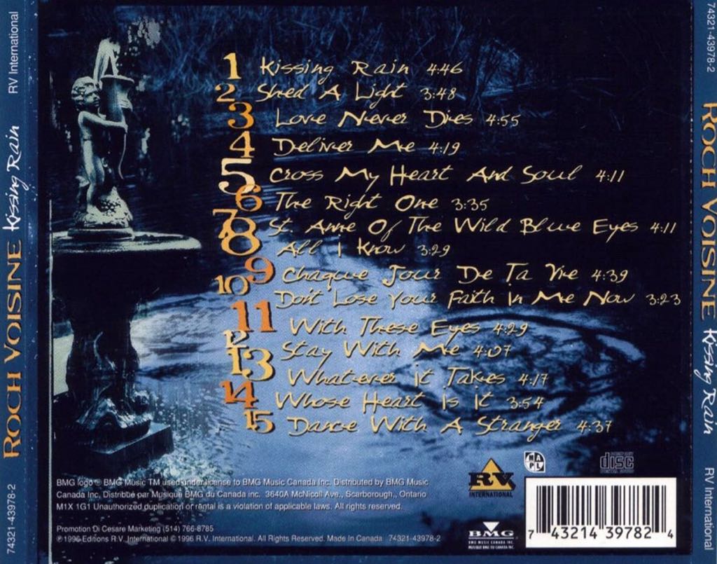Kissing Rain - Voisine, Roch (CD - 63) music collectible [Barcode 743214397824] - Main Image 2