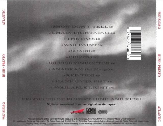 Presto - Rush (12”) music collectible [Barcode 066825105924] - Main Image 2