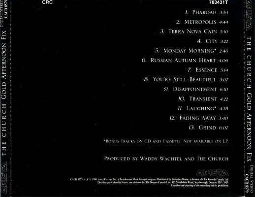 Gold Afternoon Fix - Church, The (CD) music collectible - Main Image 2