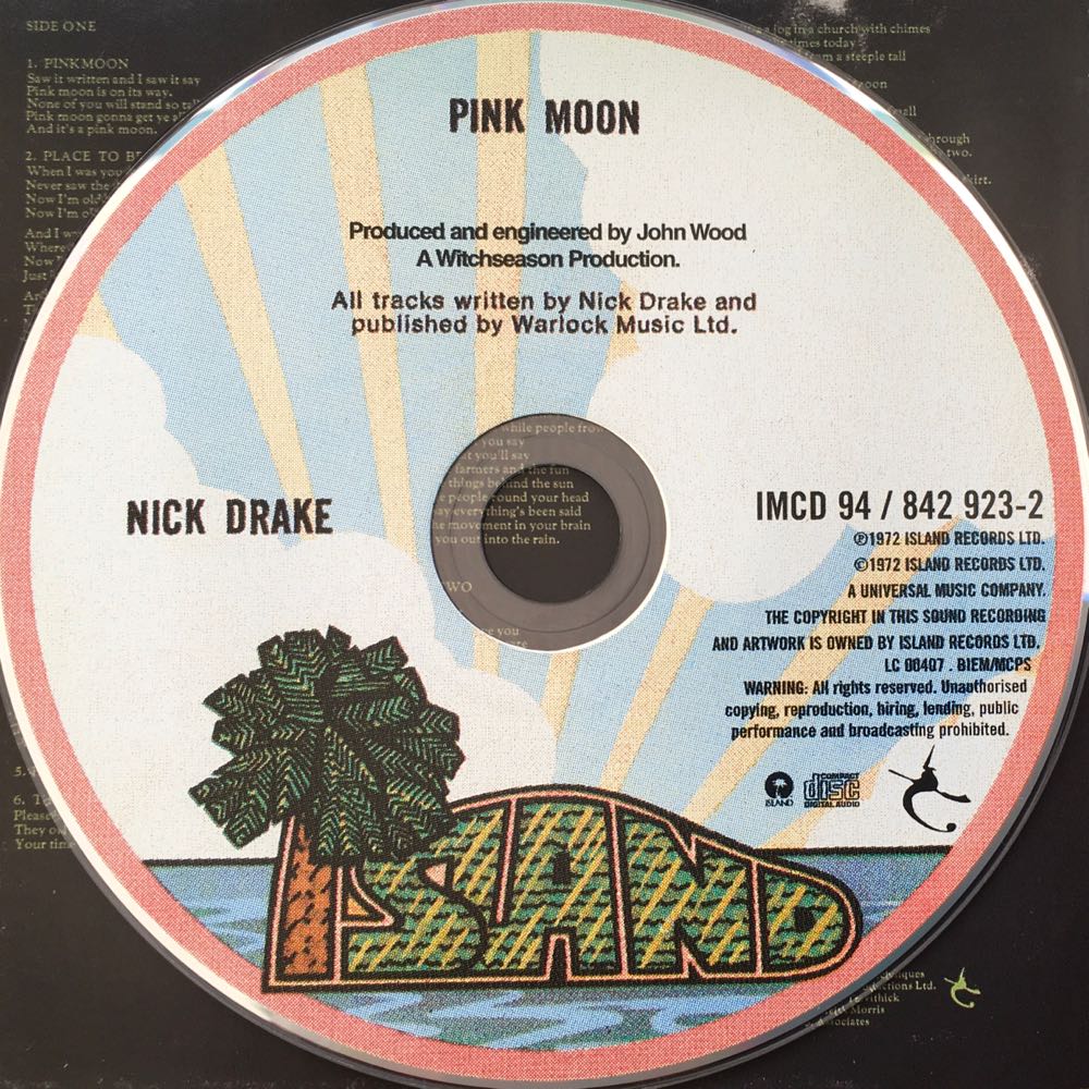 Pink Moon - Drake, Nick (CD - 29) music collectible [Barcode 042284292320] - Main Image 3