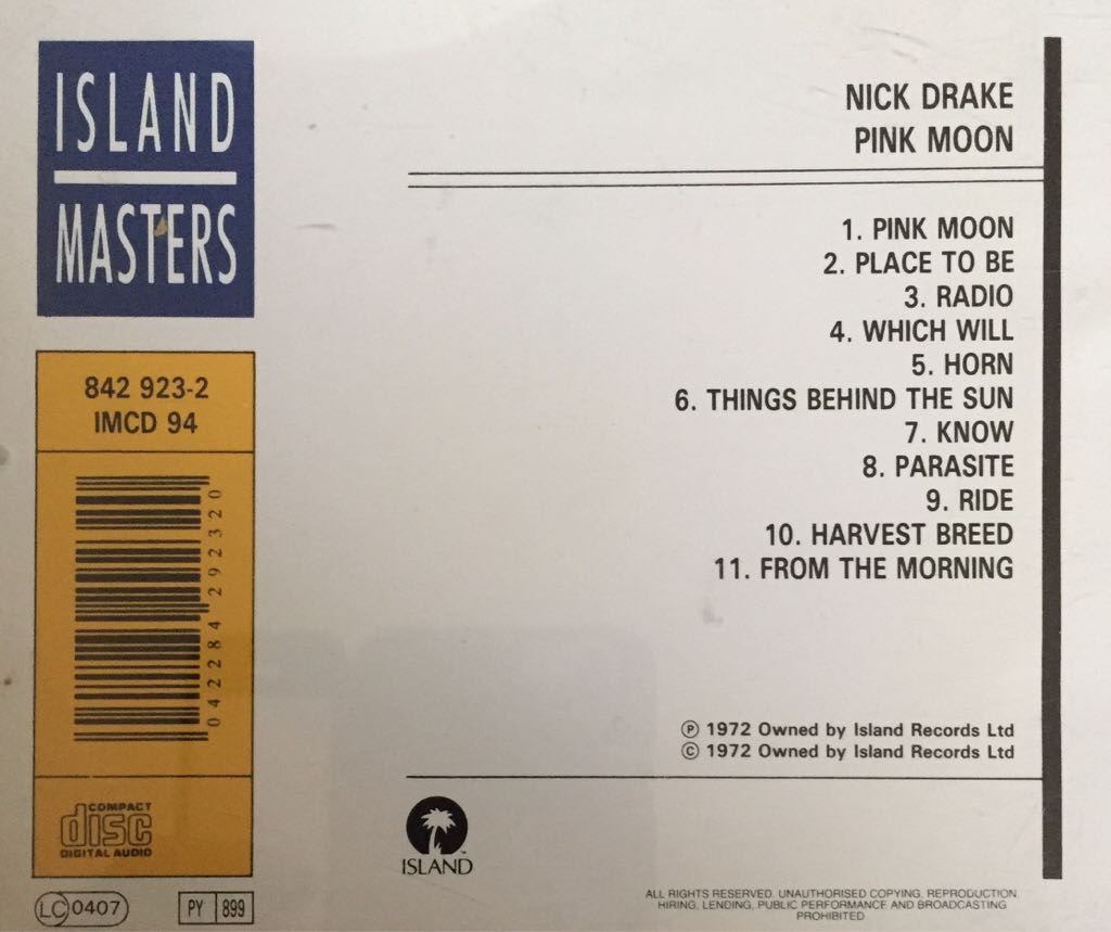 Nick Drake: Pink Moon - Nick Drake (CD) music collectible - Main Image 2