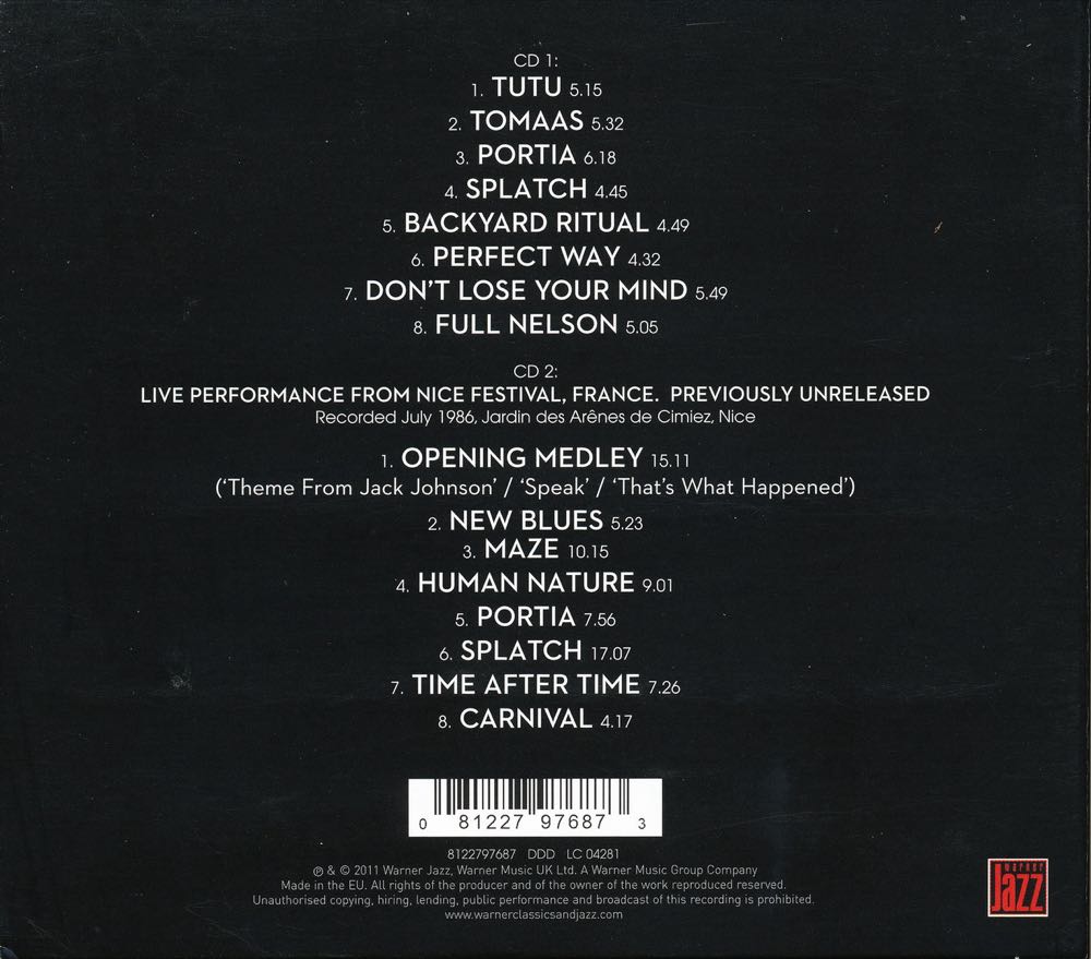 Tutu - Davis, Miles (CD) music collectible [Barcode 081227976873] - Main Image 3