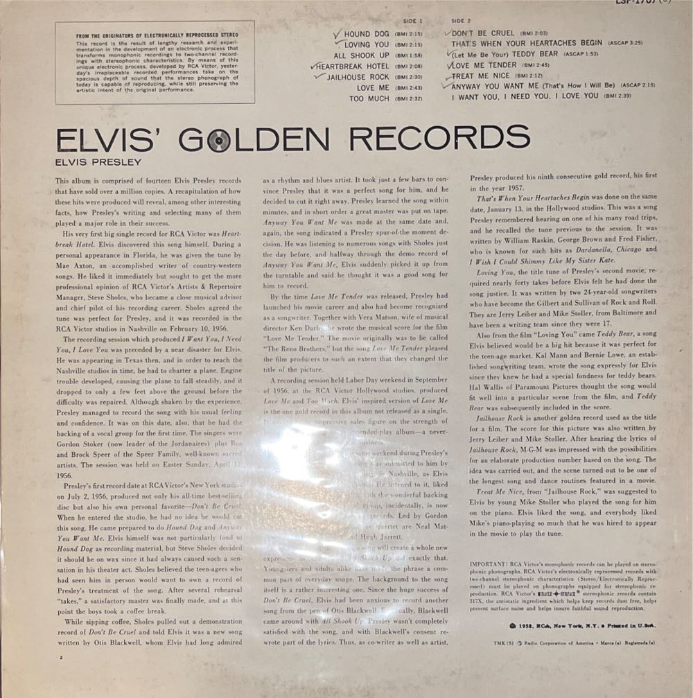 Elvis Golden Records - Elvis Presley (CD) music collectible [Barcode 078636746227] - Main Image 3