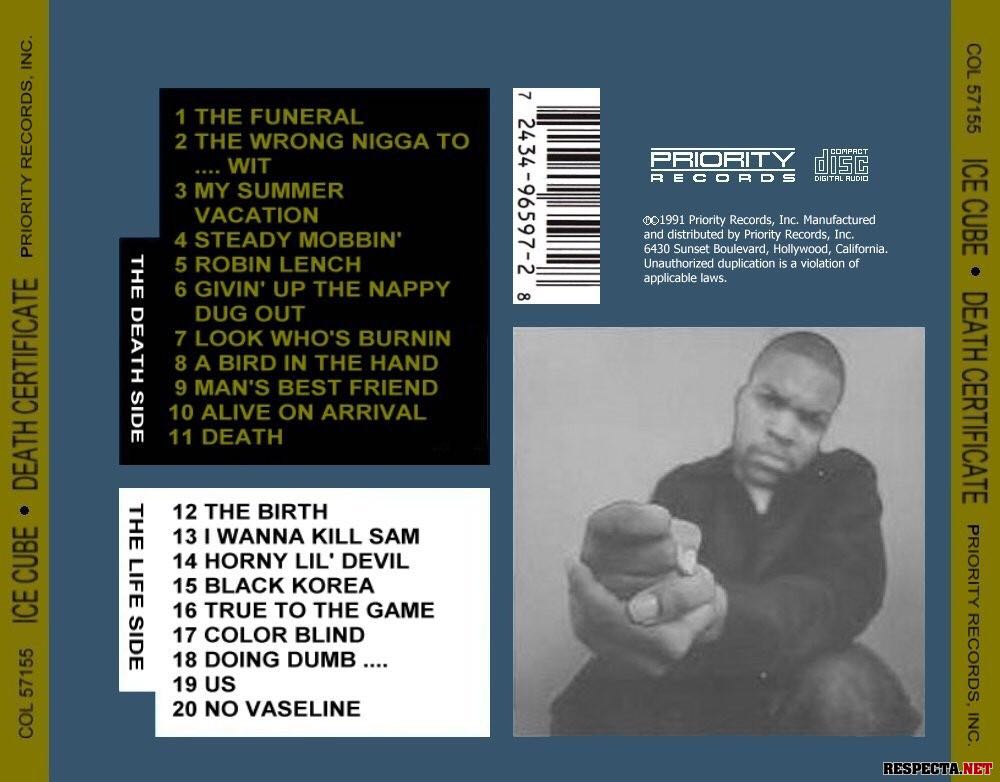Death Certificate - Ice Cube (CD) music collectible [Barcode 602547309020] - Main Image 2