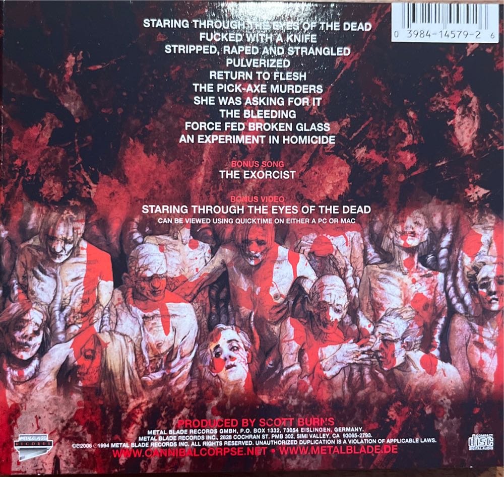 The Bleeding - Cannibal Corpse (CD - 37) music collectible [Barcode 039841457926] - Main Image 3