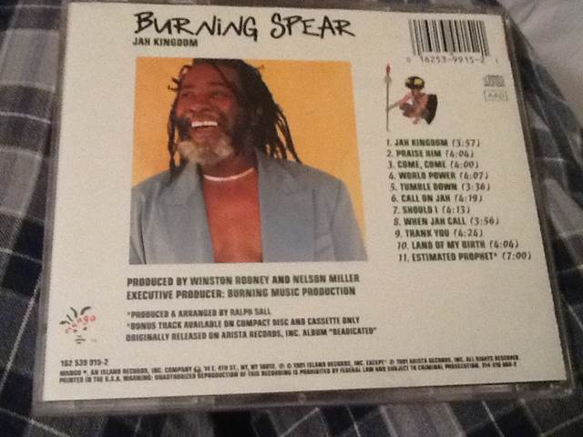 Jah Kingdom - Burning Spear (CD) music collectible [Barcode 016253991521] - Main Image 2