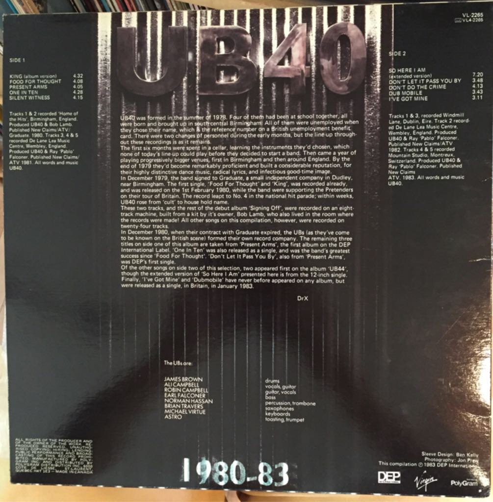 UB40 1980-83 - UB40 (12”) music collectible - Main Image 2
