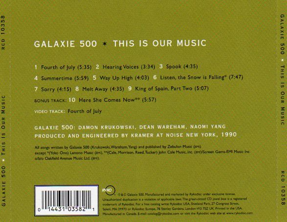 This Is Our Music - Galaxie 500 (CD) music collectible [Barcode 014431035821] - Main Image 2