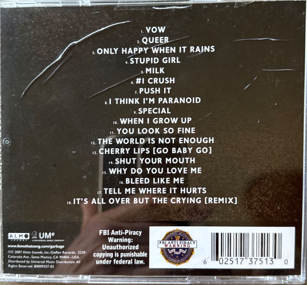 Absolute Garbage - Garbage (CD - 73) music collectible [Barcode 602517375130] - Main Image 2