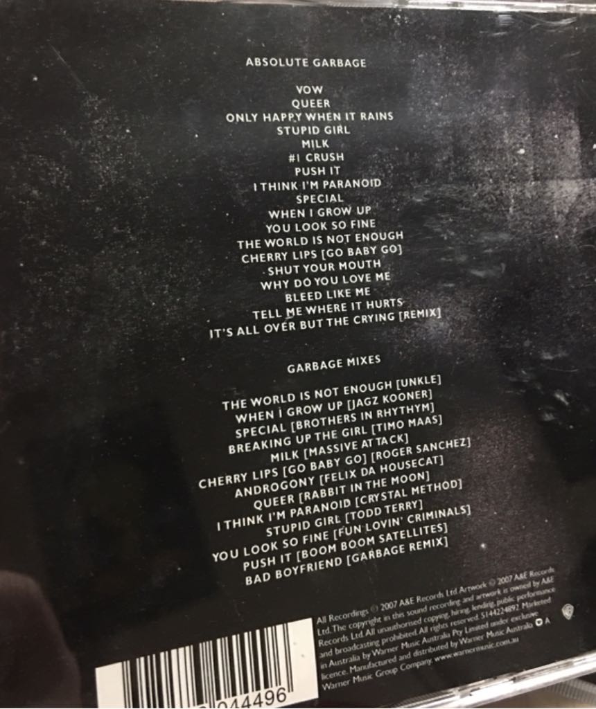 Absolute Garbage - Garbage (CD) music collectible [Barcode 9325583044496] - Main Image 2
