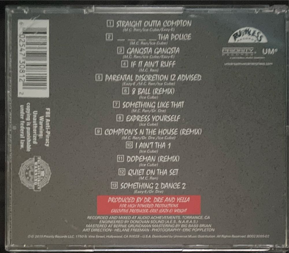 Straight outta Compton - N.W.A. (CD) music collectible [Barcode 602547308122] - Main Image 2