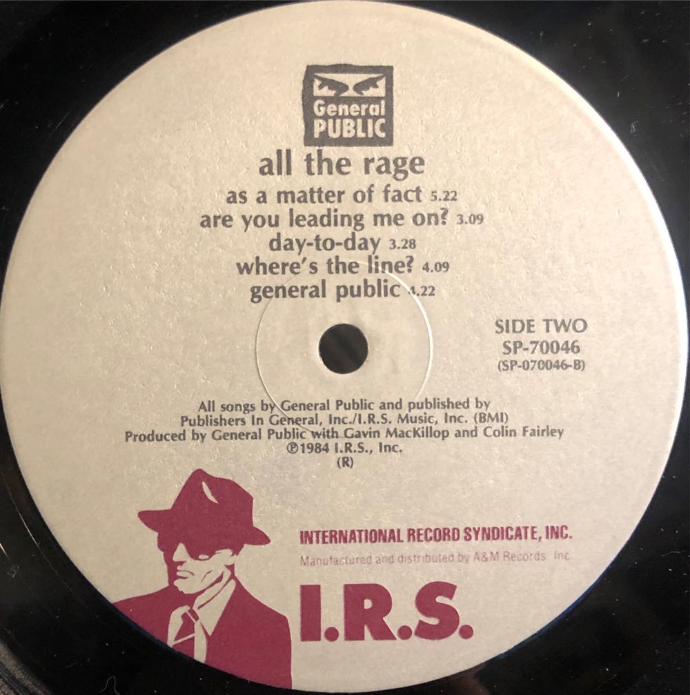 All the rage - General Public (12”) music collectible [Barcode 044797004612] - Main Image 4
