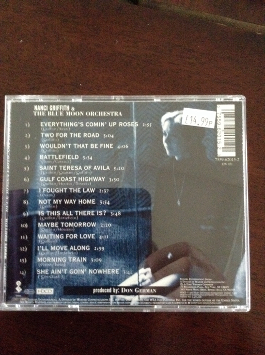 Blue Roses From The Moons - Nanci Griffith - Griffith, Nanci (CD - 49) music collectible [Barcode 075596201520] - Main Image 2