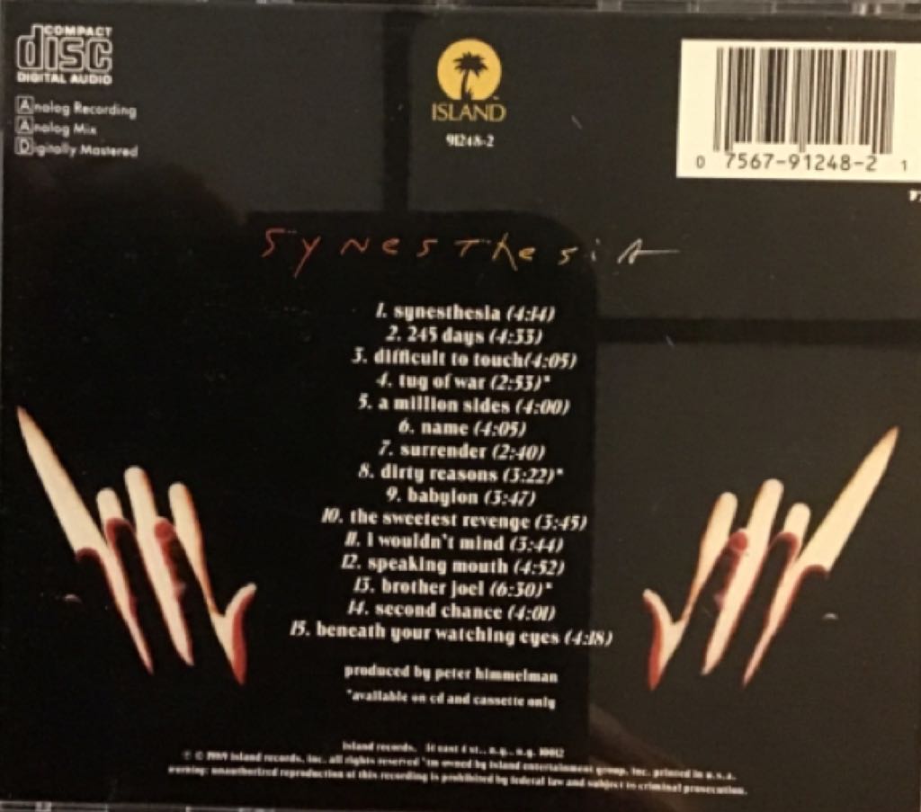 Synesthesia - Peter Himmelman (CD) music collectible [Barcode 075679124821] - Main Image 2
