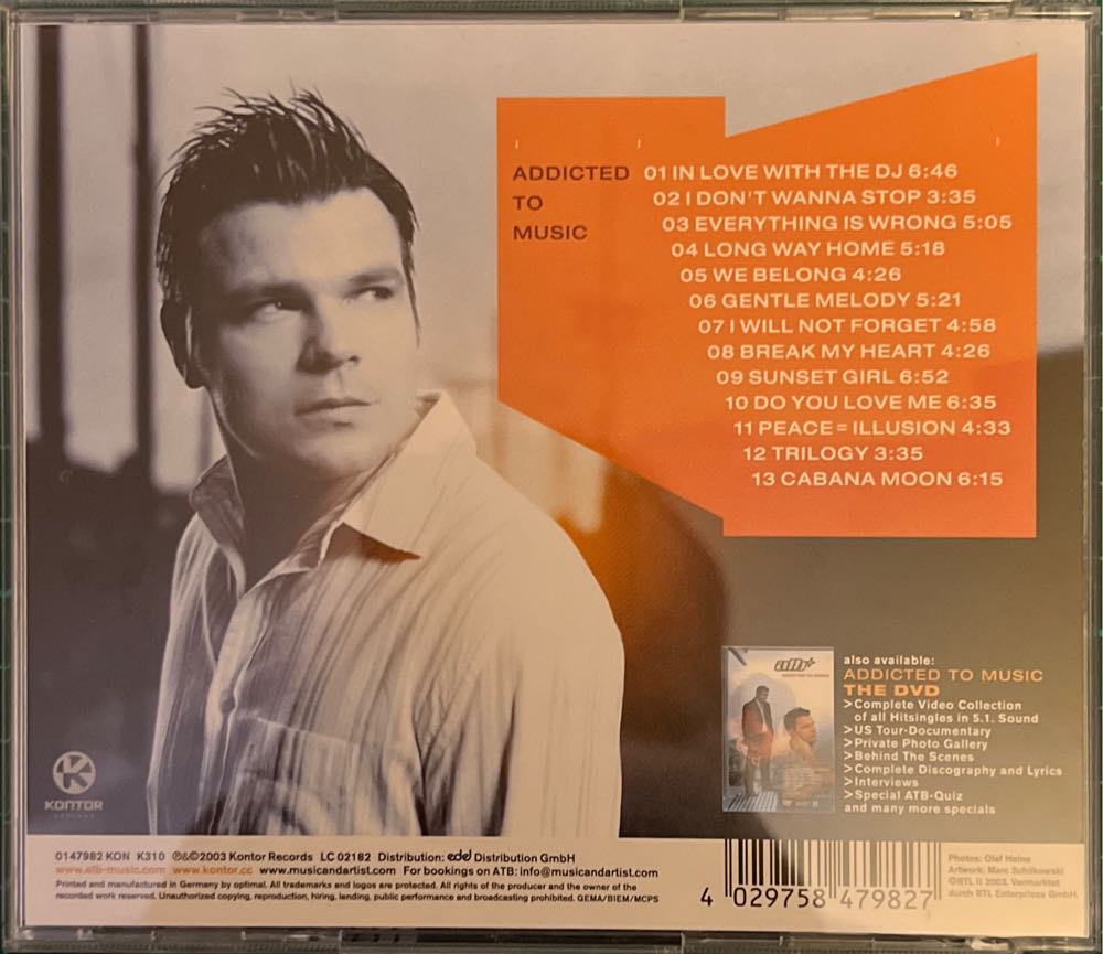 Addicted To Music - ATB (CD) music collectible [Barcode 4029758479827] - Main Image 2