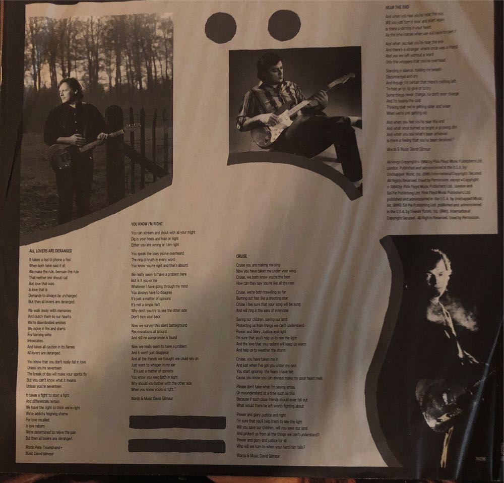 About Face - David Gilmour (12” - 47) music collectible [Barcode 074643929615] - Main Image 4