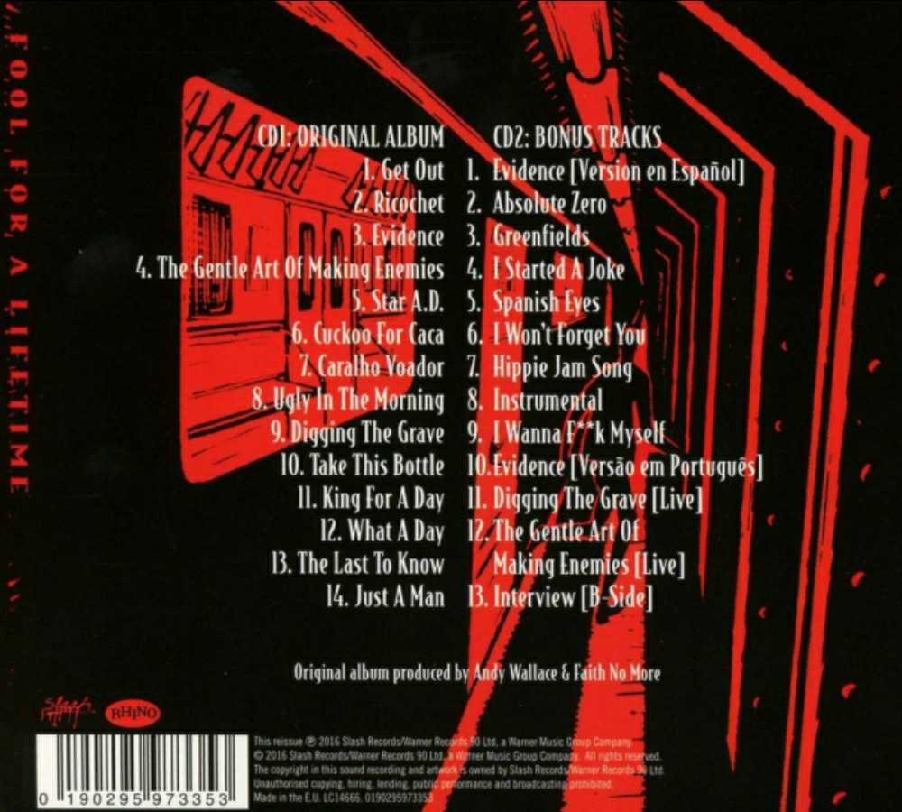 King For A Day Fool For A Lifetime - 196 - Faith No More (CD) music collectible [Barcode 9325583004261] - Main Image 2