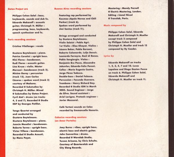 Lunatico - Gotan Project (CD) music collectible [Barcode 7798014098429] - Main Image 2