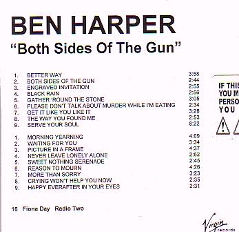 Both Sides Of The Gun - Harper, Ben (CD-R) music collectible [Barcode 094635744521] - Main Image 2