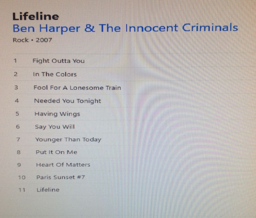 Lifeline - Ben Harper & The Innocent Criminals (CD - 41) music collectible [Barcode 5099950389827] - Main Image 2