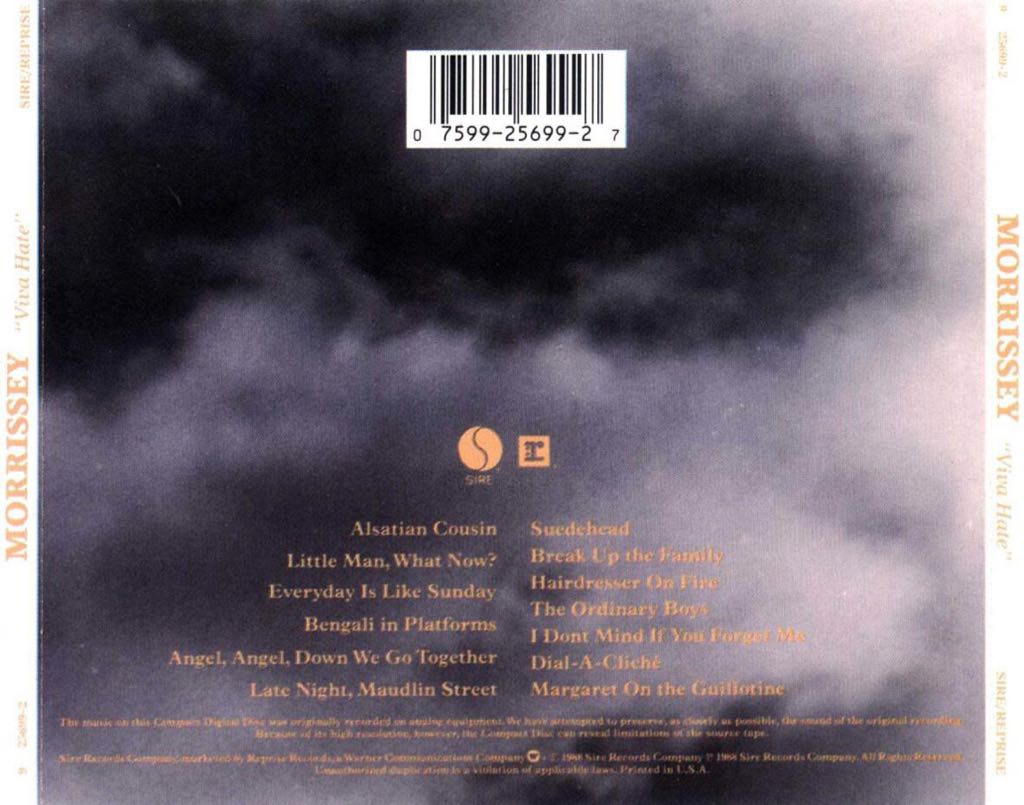 Viva Hate - Morrissey (CD) music collectible [Barcode 724385632525] - Main Image 2
