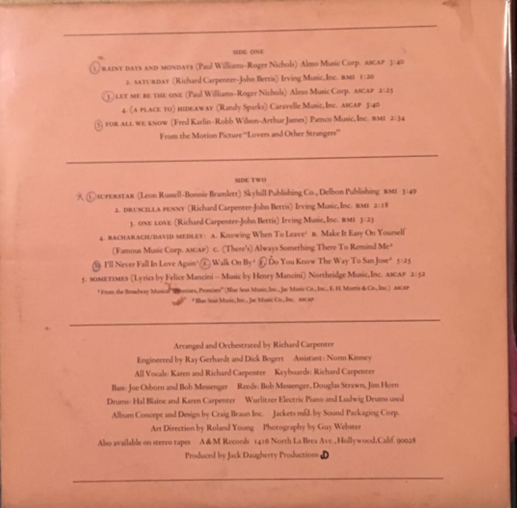 Carpenters - Carpenters (12”) music collectible - Main Image 2