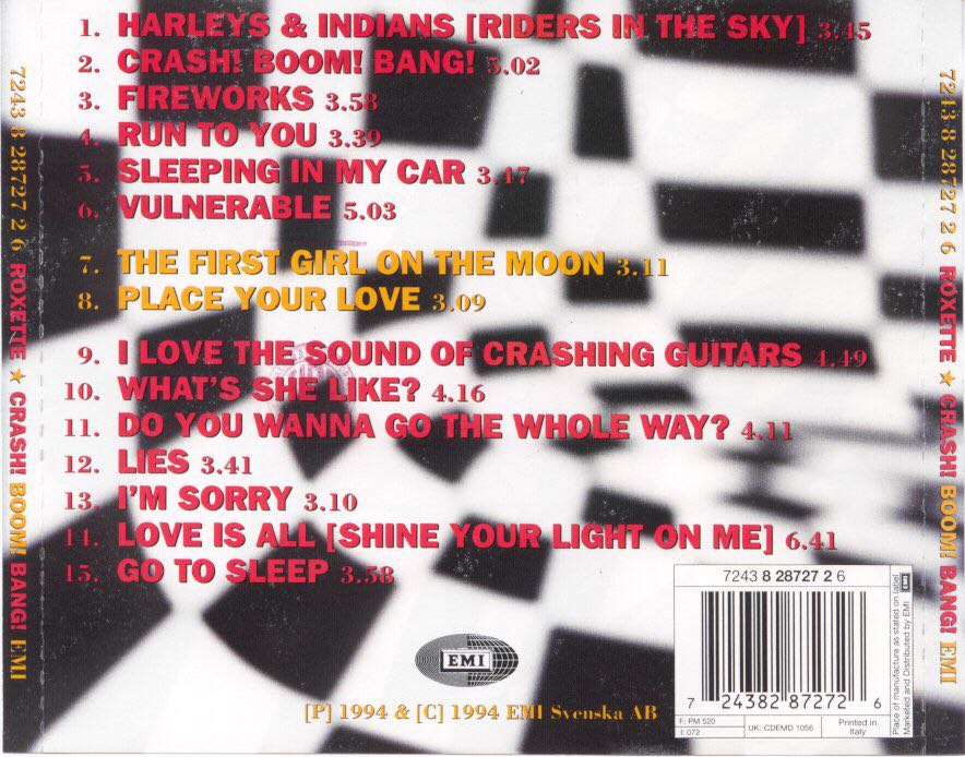 Roxette: Crash! Boom! Bang! - Roxette (CD - 62.05) music collectible [Barcode 724382872726] - Main Image 2