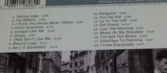 I Love Everybody - Lyle Lovett (CD) music collectible [Barcode 008811080822] - Main Image 2