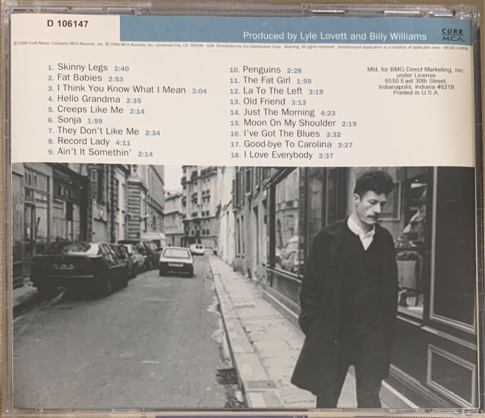 I Love Everybody - Lyle Lovett (CD) music collectible [Barcode 008811080822] - Main Image 3