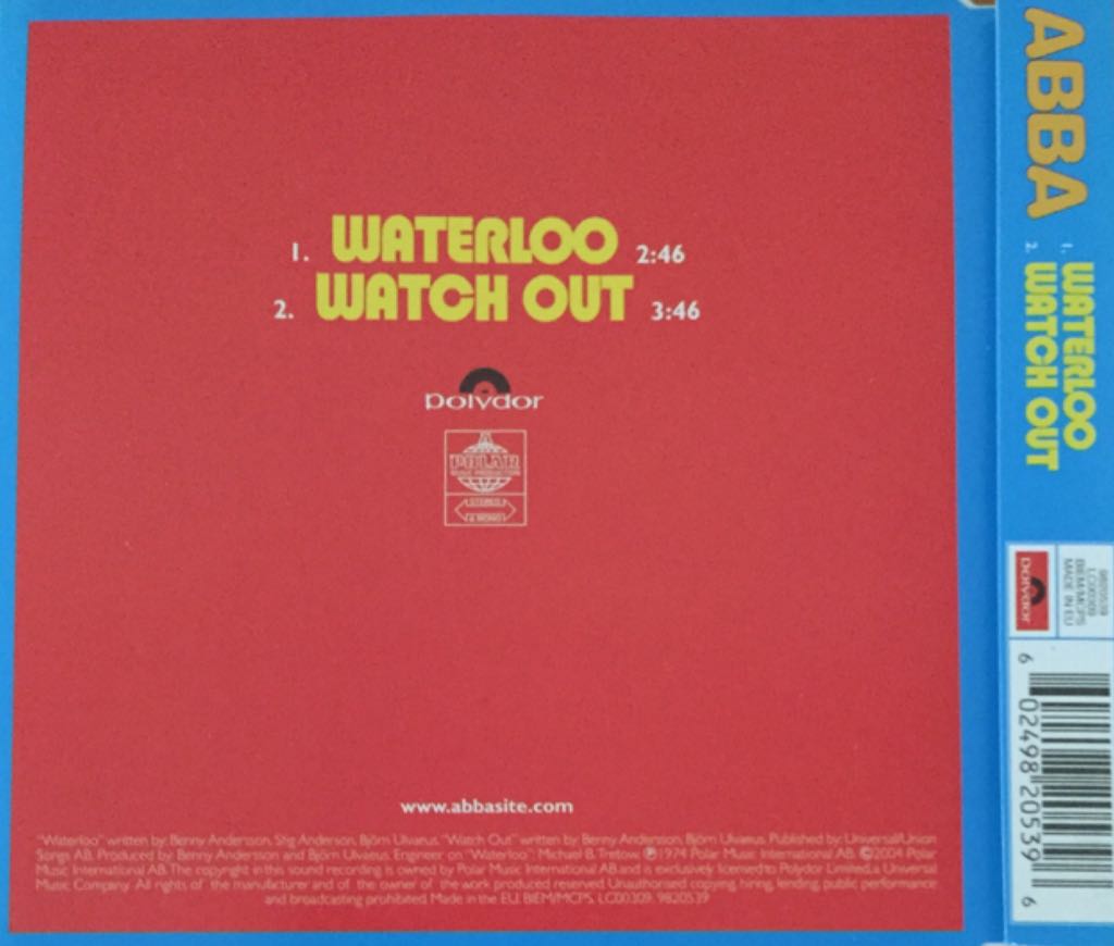 Waterloo - Abba (CD) music collectible [Barcode 602498205396] - Main Image 2