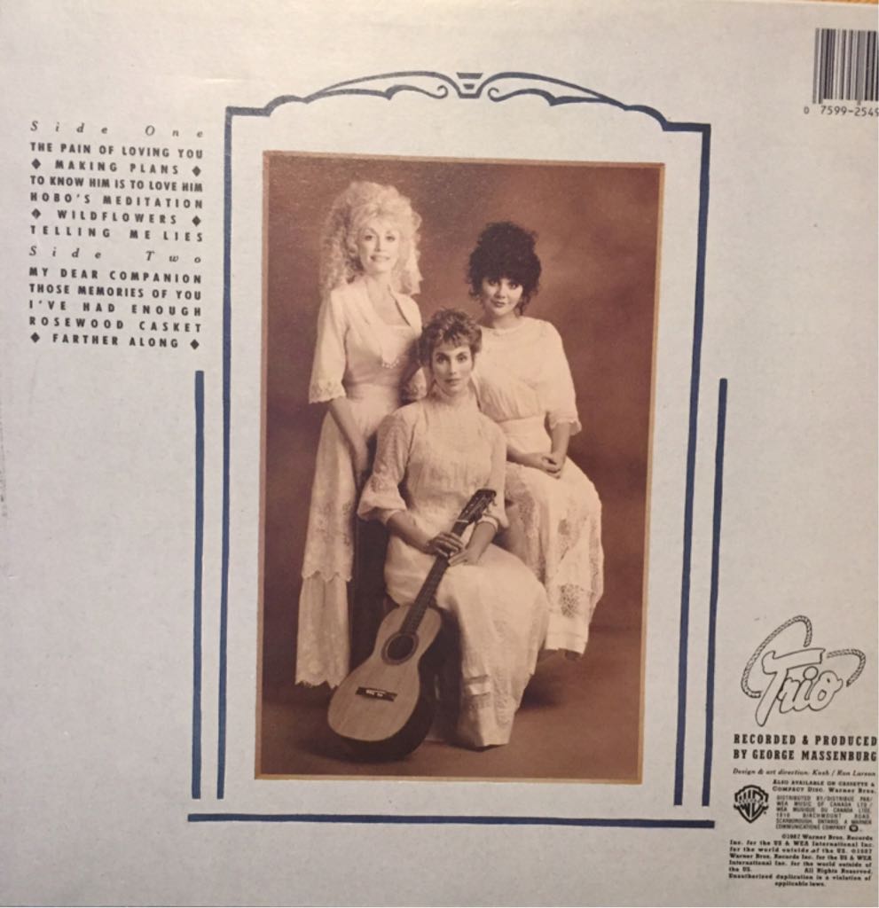 Trio - Dolly Parton, Linda Ronstadt, Emmylou Harris (CD) music collectible [Barcode 4025781100424] - Main Image 2