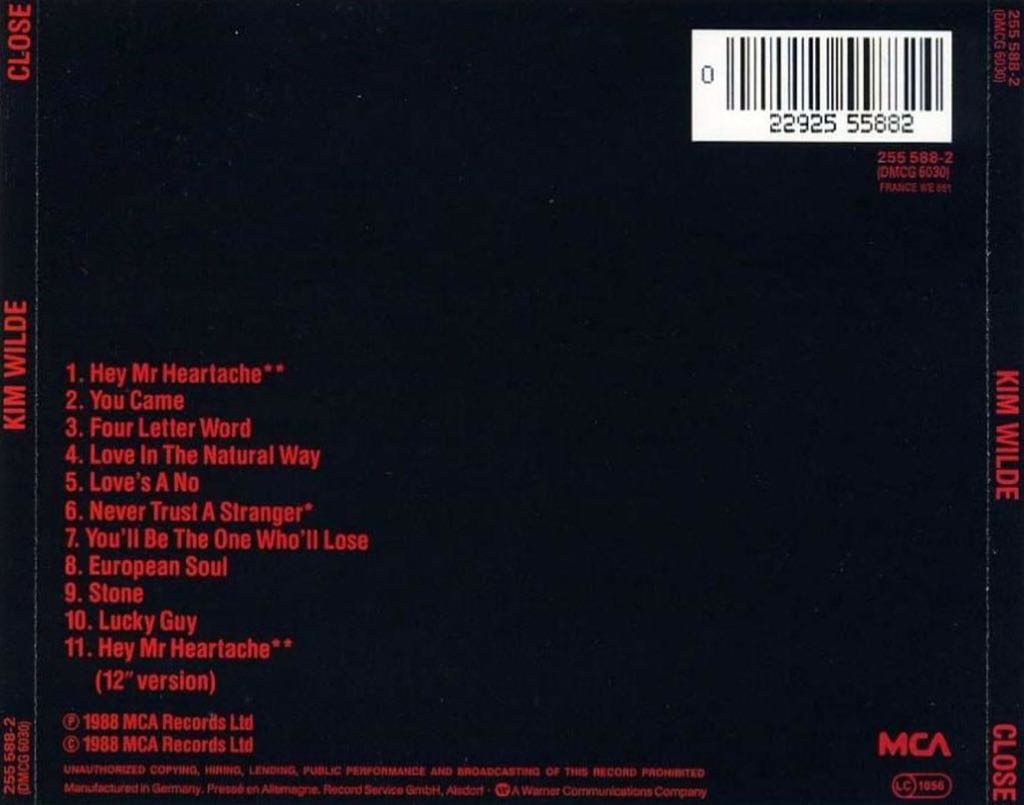 Close - Kim Wilde (Cassette) music collectible - Main Image 2