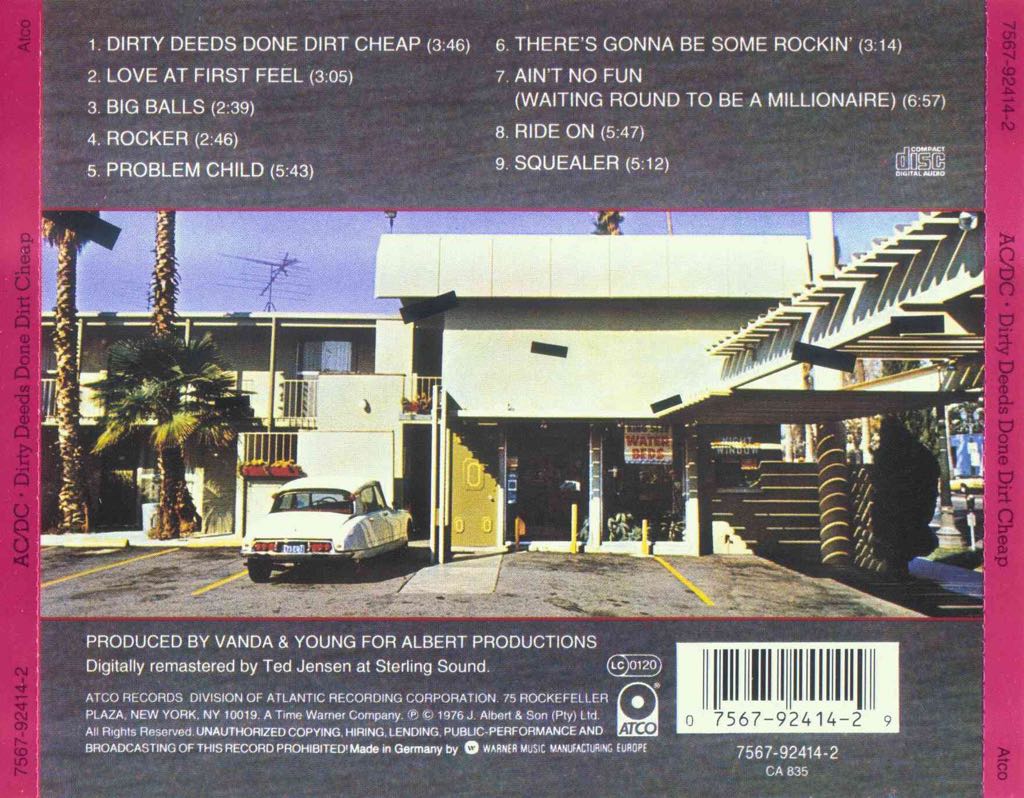 Dirty Deeds Done Dirt Cheap - AC/DC (CD - 39) music collectible [Barcode 207567814815] - Main Image 2